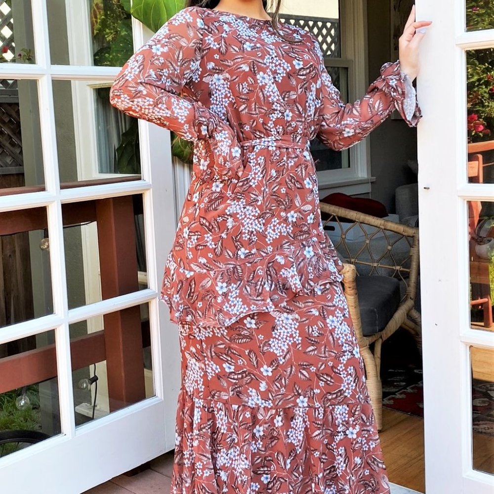 😍 Maison De Robes 𝓜𝓪𝔂𝓪 Brown Dress - Picture 4 of 6